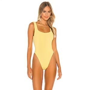 HUNZA G SQUARE NECK YELLOW NWT NEVER WORN!